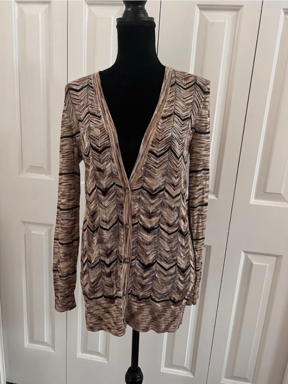 Ann Taylor Loft Chevron Knit Cardigan Lightweight Looks Like Missoni M NWT